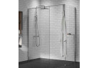 Sprchový kút Walk-In Novellini Kaudra H+H Frame, 180x80cm, ľavé, s policou, biele profily matnéný