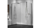 Sprchový kút Walk-In Novellini Kaudra H+H Frame, 120x70cm, pravé, s policou, biele profily matnéný