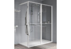 Pevná bočná stena Walk-In Novellini Kaudra HWL Frame, 220x200cm, pravé, z 2 półkami, biele profily matnéný