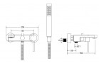 Vaňová Batéria Besco Decco, na stěnu, výtokové rameno 182mm, Sprchový set, chróm