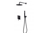 Sprchový set Besco Decco / Illusion, podomietkový, 2 výstupy vody, Horná sprcha ultraslim, čierna matnéný