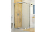 Štvrťkruhový sprchovací kút Sanplast KP4/TX5b-90-S, 90x90cm, sklo číre, saténové profily lesklý