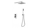 Sprchový set Besco Varium / Modern II, podomietkový, 2 výstupy vody, Horná sprcha ultraslim, chróm