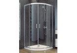 Sprchový kút štvrťkruhový Besco Modern 185, 90x90cm, sklo číre, profil chróm