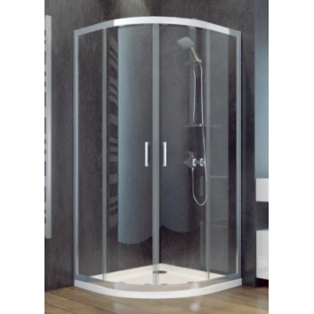 Sprchový kút asymetrická Besco Modern 185, 120x90cm, sklo číre, profil chróm