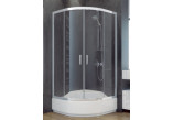 Sprchový kút štvrťkruhový Besco Modern 165, 80x80cm, sklo číre, profil chróm