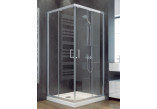 Sprchový kút štvorcová Besco Modern 185, 80x80cm, sklo číre, profil chróm