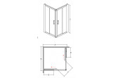 Sprchový kút štvorcová Besco Modern 165, 80x80cm, sklo číre, profil chróm