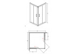 Sprchový kút kwadrotowa Besco Modern 185, 80x80cm, sklo číre, profil chróm