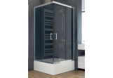 Sprchový kút štvorcová Besco Modern 165, 90x90cm, sklo číre, profil chróm