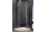 Sprchový kút päťuholníkový Besco Viva 195, 90x90cm, ľavé, sklo číre, profil chróm