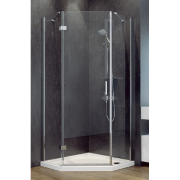 Sprchový kút kwadrotowa Besco Modern 185, 90x90cm, sklo číre, profil chróm