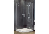 Sprchový kút štvorcová Besco Viva 195, 90x90cm, rohový vstup, sklo číre, profil chróm