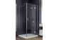Sprchový kút štvorcová Besco Viva 195, 80x80cm, rohový vstup, sklo číre, profil chróm