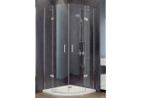 Sprchový kút štvrťkruhový Besco Viva 195, 80x80cm, pravé, sklo číre, profil chróm
