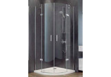 Sprchový kút štvrťkruhový Besco Viva 195, 90x90cm, pravé, sklo číre, profil chróm