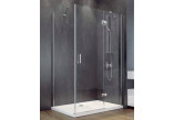 Sprchový kút obdĺžniková Besco Viva 195, 100x80cm, pravé, sklo číre, profil chróm