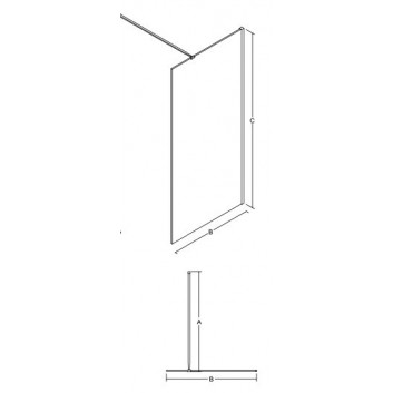 Bočný panel dla kúty Besco Aveo, 30x195cm, sklo číre, profil chróm