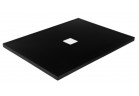 Sprchová vanička pravouhlý Besco Nox Ultraslim, 100x90cm, biela mriežka maskująca, konglomeratowy, čierna