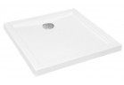 Štvorcová sprchová vanička Besco Aquarius Slimline, 80x80cm, akrylátové, biely