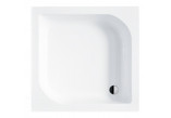 Štvorcová sprchová vanička Besco Igor, 80x80cm, hlboký, z siedziskiem, akrylátové, biely