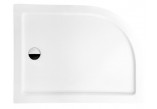 Sprchová vanička asymentryczny Besco Saturn, 100x80cm, pravé, zintegrowana obudowa, akrylátové, biely