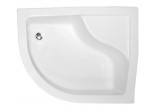 Sprchová vanička asymentryczny Besco Maxi, 100x80cm, pravé, z siedziskiem, akrylátové, biely