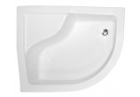 Sprchová vanička asymentryczny Besco Maxi, 120x85cm, levý, z siedziskiem, akrylátové, biely