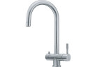 Drezová batéria Franke Eos Clear Water, obracana výtokové rameno, výška 401mm, filtrowanie vody, brúsená oceľ