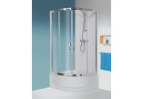 Štvrťkruhový sprchovací kút Sanplast KP4/TX5B-80, sklo číre, saténové profily lesklý