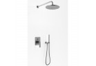 Podomietkový Sprchový set Kohlman Experience Gray, s hlavovou sprchou okrągłą 30cm, szczotkowany grafit