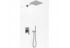 Podomietkový Sprchový set Kohlman Experience Gray, s hlavovou sprchou kwadratową 30cm, szczotkowany grafit