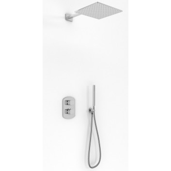 Sprchový set Kohlman Foxal, podomietkový, Batéria termostatická, okrúhla Horná sprcha 20cm, 2 výstupy vody, chróm