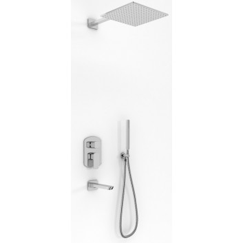 Sprchový set Kohlman Foxal, podomietkový, Batéria termostatická, štvorcová Horná sprcha 20cm, 2 výstupy vody, chróm