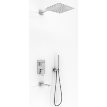 Sprchový set Kohlman Saxo, podomietkový, štvorcová Horná sprcha 20cm, 2 výstupy vody, chróm