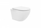 Závesné wc WC Rea Carlo Mini Rimless Duroplast/Flat, 49x37cm, bez kołnierza, sedadlo s pozvoľným sklápaním, biela