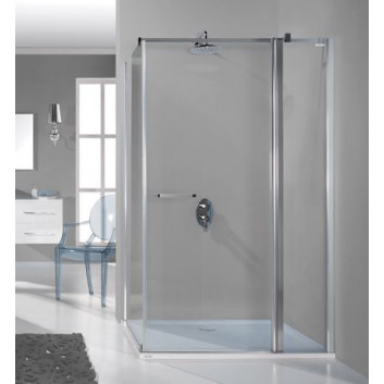 Štvorcový sprchovací kút obdĺžniková Sanplast Prestige III KNDJ2/PRIII-80x110-S smW0, univerzálna, 80x110cm, Krídlové dvere, leštené striebro profily
