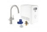 Súprava Grohe Blue Professional, jednostka chłodząca s batériou v tvare C, do vody gazowanej, obracana výtokové rameno, chróm 