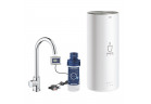 Súprava Grohe Red Mono s ventilom sztorcowym v tvare C a bojlerem vo veľkosti L, obracana výtokové rameno, chróm