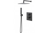 Sprchový set Vicario, podomietkový, Batéria termostatická, Horná sprcha 20cm, čierna matnéný