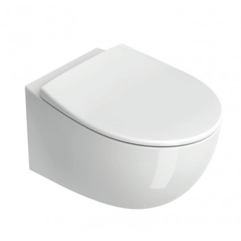 Závesné wc WC Catalano Italy, 52x37cm, Newflush, bez splachovacieho kruhu, biely lesklá