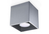Plafon Sollux Ligthing Quad 1, 10cm, štvorcová, GU10 1x40W, šedý