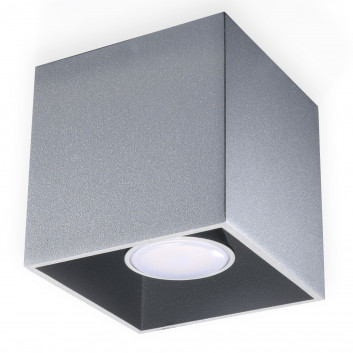 Plafon Sollux Ligthing Quad 1, 10cm, štvorcová, GU10 1x40W, čierna