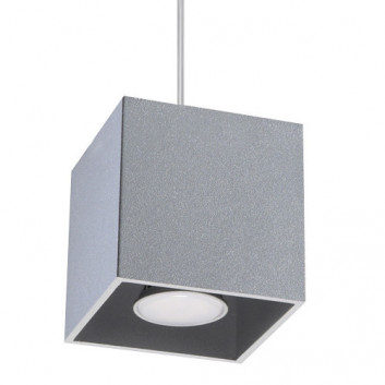 Lampa Závěsná Sollux Ligthing Quad 1, 10cm, štvorcová, GU10 1x40W, čierna