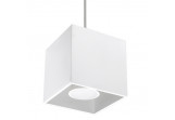 Lampa Závěsná Sollux Ligthing Quad 1, 10cm, štvorcová, GU10 1x40W, biely