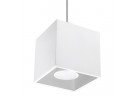 Lampa Závěsná Sollux Ligthing Quad 1, 10cm, štvorcová, GU10 1x40W, biely
