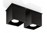Plafon dvojitý Sollux Ligthing Orbis 2, 26cm, GU10 2x40W, čierna