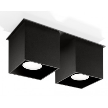 Plafon dvojitý Sollux Ligthing Orbis 2, 26cm, GU10 2x40W, čierna