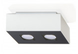 Plafon Sollux Ligthing Mono 1, 14cm, štvorcová GU10 1x40W, biely/čierna