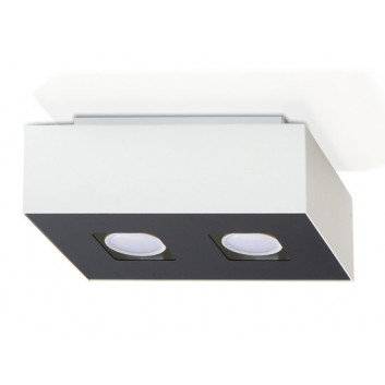 Plafon Sollux Ligthing Mono 1, 14cm, štvorcová GU10 1x40W, biely/čierna